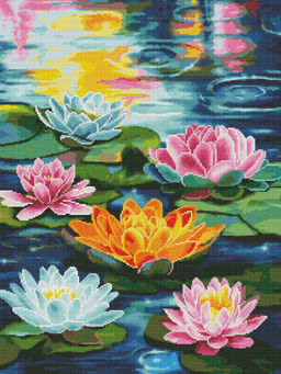 Вышивка крестиком 40х50см, Кувшинки