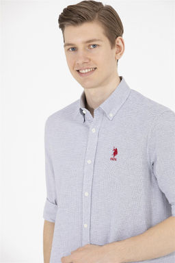 U. S. Polo Assn Мужская темно-синяя рубашка с длинным рукавом - U.s. polo assn фото 10