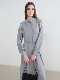 Dokulu Ku?akl? G?mlek Elbise