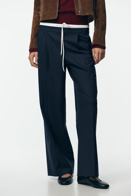 WIDE-LEG TROUSERS WITH DOUBLE WAIST - Zara фото 3