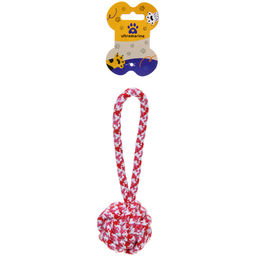 Цена за 4 шт. Игрушка - канат для собак мелких и средних пород "НЕСКУЧАЙКА", цвет красный, 20см / 75гр (лейбл)