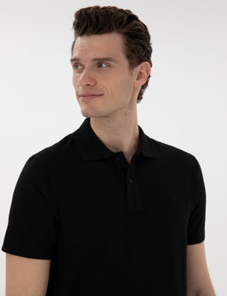 Siyah Slim Fit K_vr_lmaz Polo Yaka Basic Ti__rt - Pierre cardin фото 9