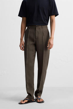 100% LINEN SUIT TROUSERS - Zara фото 2