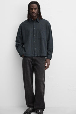 STRIPED DENIM SHIRT - Zara фото 5