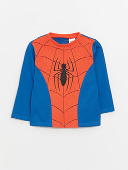 Bisiklet Yaka Spiderman Bask?l? Erkek Bebek Ti??rt ve E?ofman Alt 2li Tak?m - Waikiki фото 2