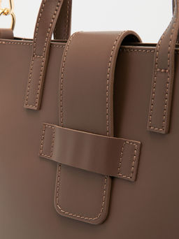 Женская сумка с ручками DIVAS BAG BEATRICE Артикул 3896283, серо-коричневый  фото 4