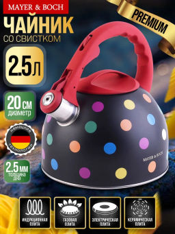 30956 Чайник 2,5 л со свистком нерж MB (х12) - Mayer&boch фото 5