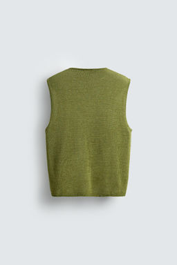 LINEN BLEND KNIT VEST - Zara фото 8