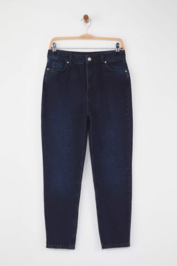 Gece Mavisi Yuksek Bel Yeni Mom Jeans TWOAW26JE00054 - Trendyolmilla фото 7