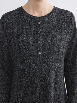 Bisiklet Yaka Desenli A Kesim Elbise