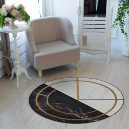 Ковер Этель Черно-белый d 120 см, 700г/м2