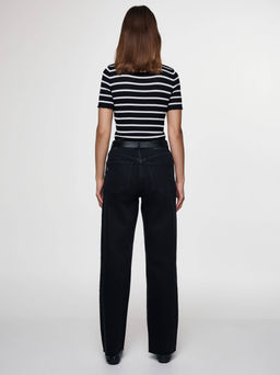 CONTE CON-621 Джинсы прямого кроя из eco-friendly денима с необработанным краем washed black