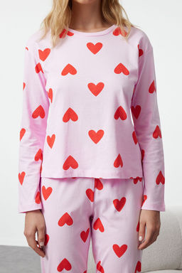 Trendyolmilla Beyaz %100 Pamuklu Kalpli Orme Pijama Tak?m? THMAW21PT0566 фото 47