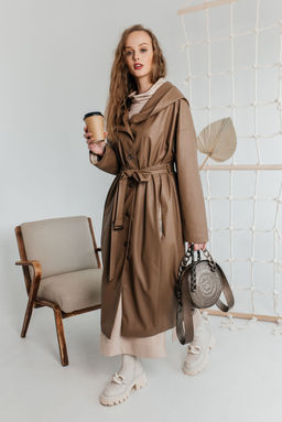 Плащ AMORI 2137 кофейный  фото 5