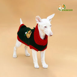 Свитер для животных Рога удачи, размер XL (ДС 40 см, ОШ 34, ОГ 32-51), зелёный - Пижон фото 2