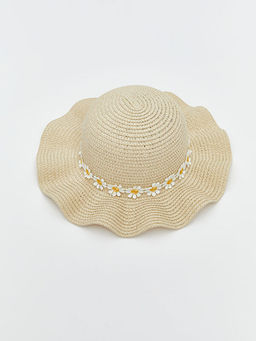 ?i?ek Desenli Has?r K?z ?ocuk ?apka