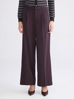 Loose Fit Geni? Pa?a Kad?n Pileli Pantolon