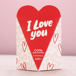 Соль для ванны I Love you, 200 г, аромат клубники, Чистое счастье