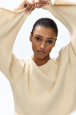 Jersey de punto acanalado con escote barco - H&m фото 6