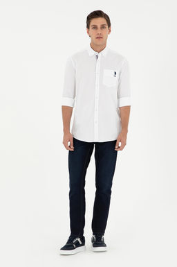 Мужская белая рубашка с длинным рукавом - U.s. polo assn фото 4