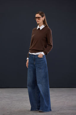 Trendyol Studio Bordo Yunlu Bisiklet Yaka Yumusak Dokulu Triko Kazak TWOAW26KZ00250 - Trendyolmilla фото 6