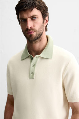 CONTRAST KNIT POLO SHIRT - Zara фото 5