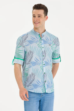 U. S. Polo Assn Мужская зеленая рубашка с длинным рукавом