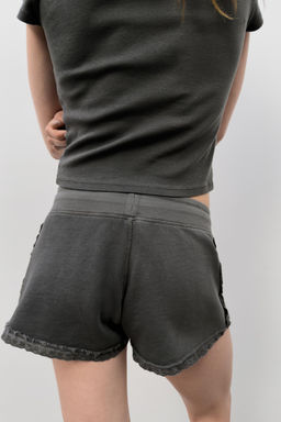 SHORTS LAVADOS ENCAJE / Azul / Gris - Zara фото 3