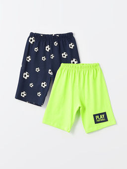 Beli Lastikli Bask?l? Erkek ?ocuk Pijama ?ort 2li