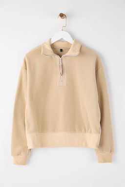 Antrasit Regular/Normal Kal?p Fermuar Detayl? Dik Yaka Polar Kal?n Orme Sweatshirt TWOAW26SW00026 - Trendyolmilla фото 9