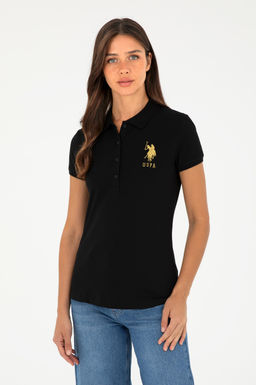 Kad_n Siyah Basic Polo Yaka Ti__rt