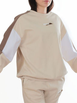 3160/3161 BEIGE/BROWN Костюм спортивный женский (95% хлопок, 5% эластан)