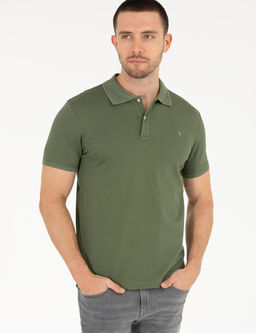 Haki Slim Fit Polo Yaka Merserize Ti__rt