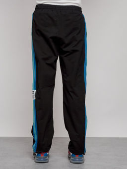 Широкие спортивные штаны трикотажные мужские черного цвета 12903Ch - Mtforce фото 16