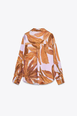 PRINTED SATIN SHIRT - Zara фото 8