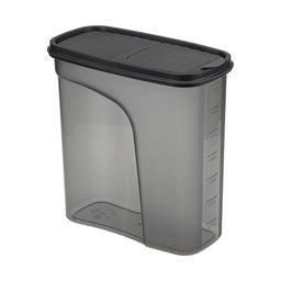 Банка для сыпучих продуктов пластмассовая Бест 2л, 9,5х19х19см, графитовый (Россия)