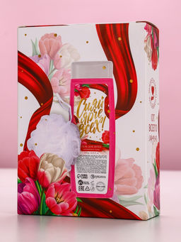 Подарочный набор Самой красивой, гель для душа 250 мл и мочалка для тела, аромат малиновый пунш, Чистое счастье  фото 10