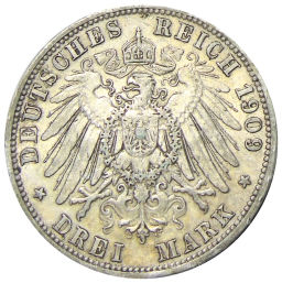 3 марки 1909 года А Германия (Пруссия)