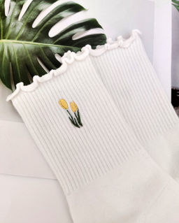 Носки р.35-40 Тюльпан Белые - Krumpy фото 2