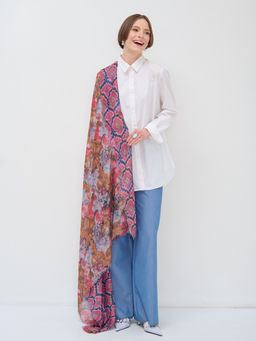 Оригинальный двусторонний платок с бахромой - Tantino фото 3