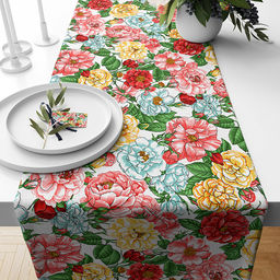Скатерть-дорожка на стол 50х145см "Дикая роза", хлопок "Комфорт" 171г/м2, упаковка классическая 28х41см, "Домашняя мода" (Россия)