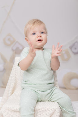 CROCKID СТОК! Фуфайка. Цвет: горошки на дымчатом нефрите фото 4