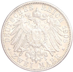 Монета 2 марки 1906 года G Германия (Баден)