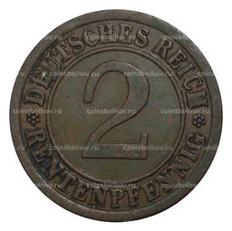 Монета 2 рентенпфеннига 1923 года А Германия