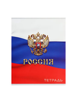 Комплект тетрадей из 4 штук, 96 листов в клетку Calligrata «Россия», обложка мелованный картон, блок №2, белизна 75% (серые листы)