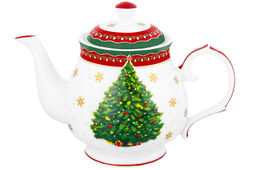 Чайник 380 мл 17*10*12 см Новогодняя елка красный узор NEW BONE CHINA - Elan gallery фото 15
