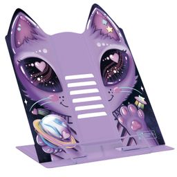 Подставка для книг и учебников арт.59886/ 24 КОТ (19х20х15.5 см, окрашенный чёрный металл, количеств