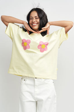 Футболка с цветочками Желтый - Erist store фото 2
