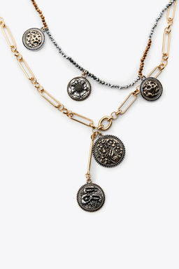 3-PACK OF CHAIN MEDALLION NECKLACES - Zara фото 3