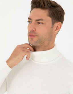 Ekru Slim Fit Bal_k__ Yaka Triko Kazak - Pierre cardin фото 2